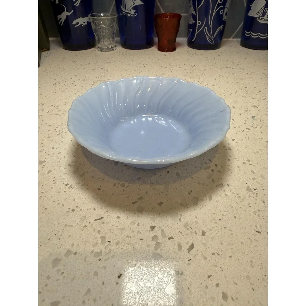 Jeannette Delphite Blue Petal Swirl 5 1/2